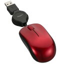 部品 マウス パット WEB LAN ルーター パソコン スマートフォン スマホ OA機器 デジタル デジタル関連 | Digio デジオ くるんとmini 小型巻き取り有線3ボタンBlueLEDマウス レッド MUS-UKT166R(2)