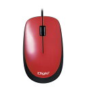 パソコン パーツ 部品 LAN スタンド 情報 マウス スマートフォン OA機器 周辺 スマホ デジタル関連 | Digio デジオ 小型 有線 3ボタン光学式マウス レッド MUS-UKT114GR(2)