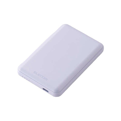 PC パソコン スマホ アクセサリー 便利 グッズ モバイルバッテリー 5000mAh 軽量 薄型 15W C-Cケーブル付属 パープル小さくて軽く 持ち運びにぴったり 15W出力 容量5000mAhのコンパクトなモバイルバッテリーです