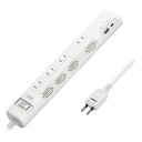 サンワサプライ 節電タップ 2P形状 4個口 2m ホワイト TAP-B107UC-2W 関連(周辺機器 アクセサリー スマートフォン PC カード USB ハブ コンバータ スマホ リーダー スキャナー)(2)