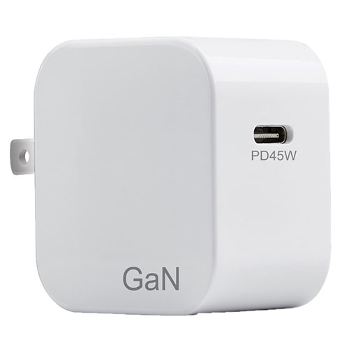 【10個セット】 Lazos 窒化ガリウム採用 GaN AC充電器 Type-C 1口 45W ホワイト L-AC-G45WX10 | パソコン スマホ スマートフォン タブレット 周辺機器 アクセサリー 関連単語 アイデア商品 電源 usb hdmi ケーブル wifi ルーター wi-fi 機器 端子 便利