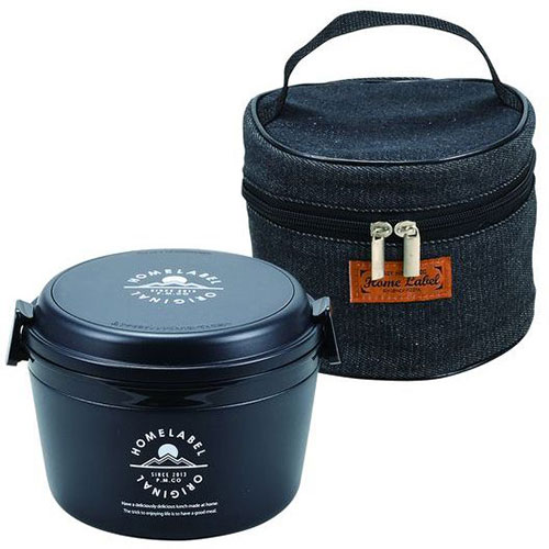 パール金属 ホームレーベル どんぶりランチジャー1060バッグ付 ブラック HB-5450 ジャンル(キッチン用品 水筒 保温ランチジャー 弁当箱 調理器具 食...