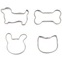 パール金属 ラフィネ ステンレス製クッキー抜き型4個セット ドック・ボーン・うさぎ・ねこ D-6151 ジャンル(調理器具 製菓 製菓器具 キッチン用品 食器)