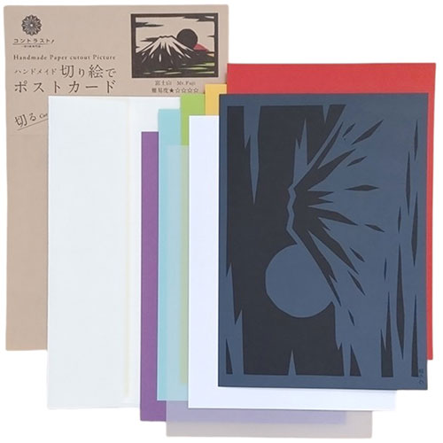 人気 冬 お歳暮 ギフト クリスマス プレゼント トラストプリンティング ハンドメイド切り絵でポストカード(B6) 富士山 PST-001