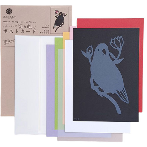 人気 冬 お歳暮 ギフト クリスマス プレゼント トラストプリンティング ハンドメイド切り絵でポストカード(B6) インコ PST-013