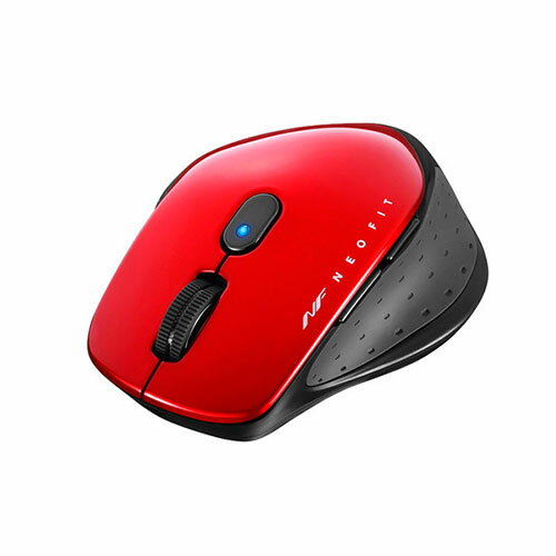 機器 パーツ ケース スタンド アクセサリー 部品 マウス パット WEB LAN ルーター デジタル関連 | BUFFALO NEOFITマウス 無線 BlueLED光学式 静音 5ボタン Mサイズ レッド BSMBW510MRD
