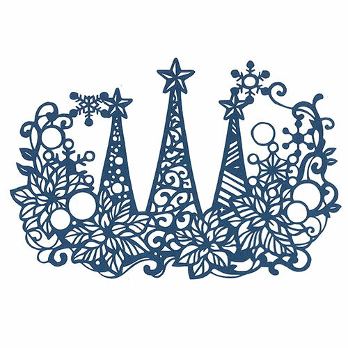 人気 冬 お歳暮 ギフト クリスマス プレゼント 【5セット】 トラストプリンティング 切り絵キット クリスマス/X'mas-A5blue-H ハンドメイドペー...