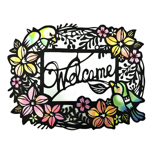 人気 冬 お歳暮 ギフト クリスマス プレゼント 【5セット】 トラストプリンティング 切り絵キット アクリル用ウェルカムフレーム-A4black-H ハンドメ...