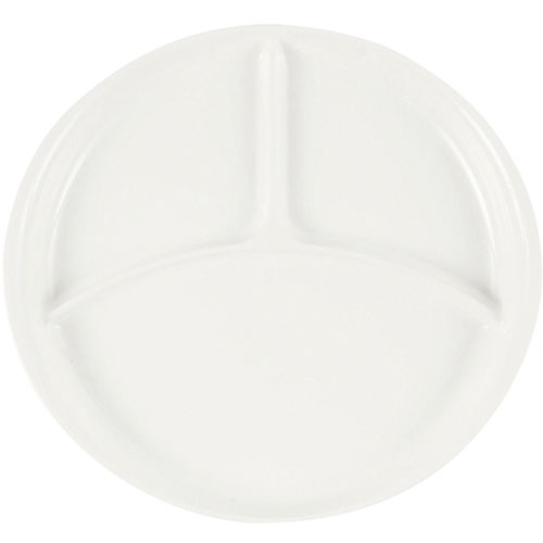 【5セット】 パール金属 あつかいやすい仕切付ラウンドプレート ホワイト K-6387X5 食器 コップ タンブラー ビヤー グラス スプーン フォーク 皿 ど...