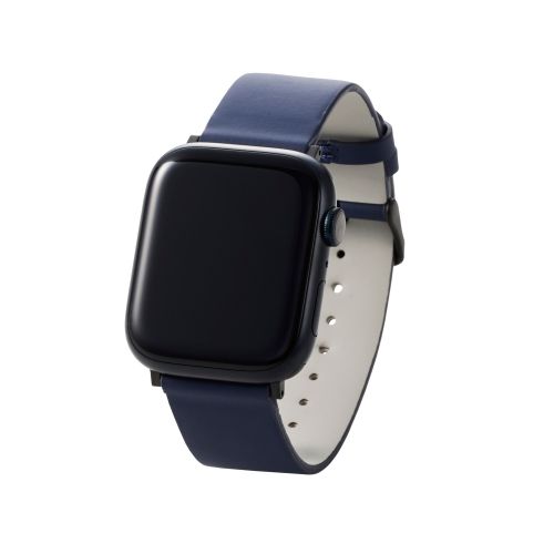 スマホ パソコン タブレット PC 周辺機器 Apple Watch用ソフトレザーバンド ネイビーなめらかで肌なじみの良い上質なソフトレザーを採用したApple Watch用バンドです ステッチがなくシンプルなデザイン