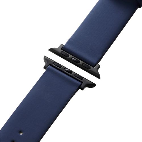 スマホ パソコン タブレット PC 周辺機器 Apple Watch用ソフトレザーバンド ネイビーなめらかで肌なじみの良い上質なソフトレザーを採用したApple Watch用バンドです ステッチがなくシンプルなデザイン