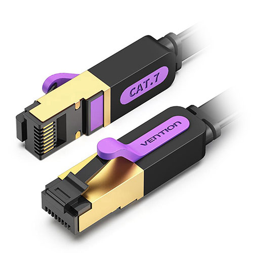 VENTION Cat.7 薄型LANケーブル 2m ブラック IC-9457 | スマホ pc スマートフォン タブレット 周辺機器 アクセサリー 関連単語 デジタルケーブル ネットワーク WIFI パソコン 変換 コネクタ アダプター ハブ 電源 ドライブ 無線 ルーター sdカード sim usb マウス