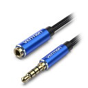 VENTION コットン編み TRRS 3.5mm Male to 3.5mm Female オーディオ延長ケーブル アルミニウム合金 5m ブルー BH-4681 | ケーブル 関連単語 ディスプレイ パソコン DVD アナログ デジタル usb PC 周辺機器 アクセサリー DVI ケーブル HDMI VGA インターフェース(2)