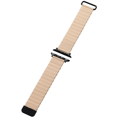 エレコム Apple Watch 49/45/44/42mm バンド ソフトレザー マグネット グレージュ AW-45BDLMAGGB