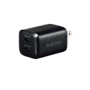 PC パソコン スマホ タブレット アクセサリー AC充電器 USB充電器 USB PD対応 30W USB-C×2 スイングプラグ ブラックUSB Type-C(TM)ポートを2ポート搭載し MacBook Airなど対応するノートパ(2)