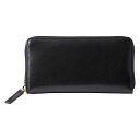 イタリアンレザーラウンド長財布 ブラック 10×19.5×2.5cm シンプルデザイン K50908816 | バッグ 鞄 小物入れ 財布 ポーチ 関連単語 可愛い アイデア商品 便利 牛 取っ手 持ち 手 防水 袋 卓上 長財布 メンズ 男性 女性 レディース カバン ふた付き おしゃれ(4)