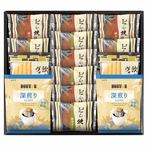 ラッピング 対応 無料 贈答品 景品 粗品 記念 贈り物 ご褒美 ドトールコーヒー&どら焼き 詰合せ ドリップコーヒー7g×2、欧風ヴァッフェル×2、どら焼き(...