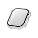 エレコム フルカバーケース Apple Watch Series 10 (42mm) プレミアムガラス ゴリラ 高透明 クリア AW-24BFCGOCR(2)