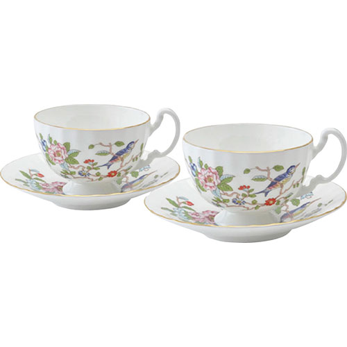 エインズレイ ペンブロック ペア ティーカップ&ソーサー カップ約φ9×6cm、ソーサー約φ14×2.2cm C6094619 食器 コップ タンブラー ビヤー...