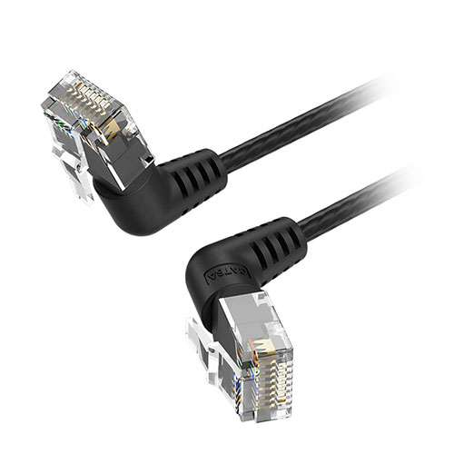 【10本セット】 VENTION Cat.6a LANケーブル UTP 直角コネクタ 360°スイングタイプ ブラック 0.5m ブラック IB-9798X10 PC パソコン スマホ タブレット | 関連単語 周辺機器 メモリ Android ドライブ USB ストレージ フラッシュメモリー コンパクト モニター