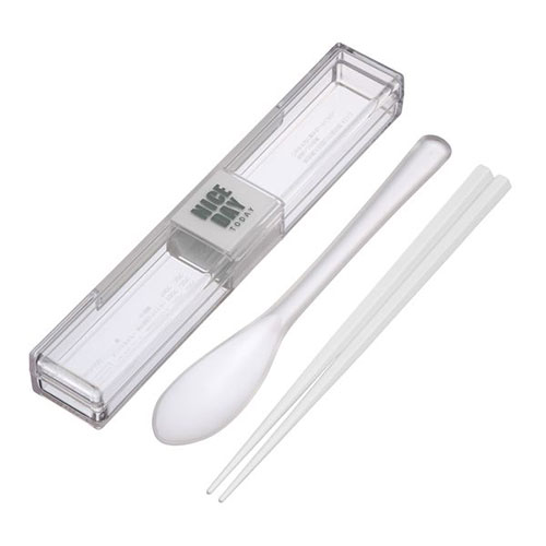 【5セット】 岩崎工業 とっても強いケース&スプーン18cm箸付 ホワイト H-600WHX5 食器 コップ タンブラー ビヤー グラス スプーン フォーク 皿...