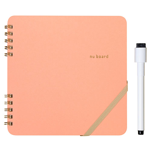 人気 冬 お歳暮 ギフト クリスマス プレゼント 【3セット】 欧文印刷 nu board Square (スクエア) スリム手帳型ホワイトボード サーモンピン...