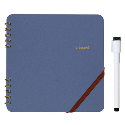 人気 冬 お歳暮 ギフト クリスマス プレゼント 【3セット】 欧文印刷 nu board Square (スクエア) スリム手帳型ホワイトボード ネイビー N...