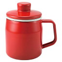 富士ホーロー フィルトミニ オイルポット0.35L レッド 12×8.5×12.5cm 0.35L(適正容量)、0.52L(満水容量) B1107589 調理 ...
