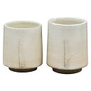 本粉引 組湯呑 湯呑(大)(約250ml)(約φ75×90mm)・湯呑(小)(約190ml)(約φ70×85mm)×各1 日本製 22506301