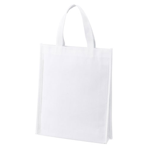 不織布A4スクエアトート カタログや書類を入れるのに最適・マチ薄 ナチュラルホワイト 22552506