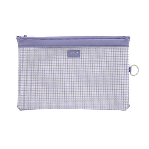 LIHIT LAB. ハーフウェイ メッシュ B5サイズのクリアケース コピー用紙約150枚程度を収納 ブルーバイオ..