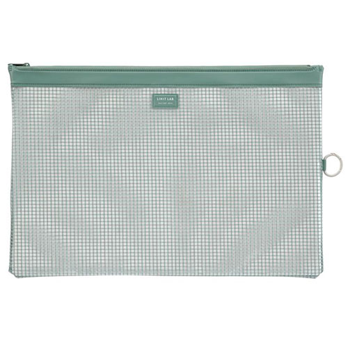 LIHIT LAB. ハーフウェイ メッシュ B4サイズのクリアケース コピー用紙約150枚程度を収納 オリーブ F24..