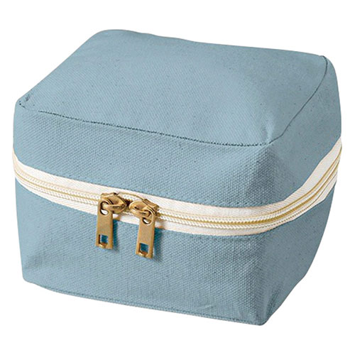 キャンバススクエアファスナーポーチ Sサイズ ぬいぐるみを持ち運ぶのにぴったり・持ち手付き　スモー..