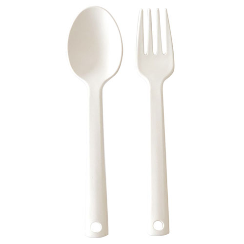エコ カトラリーセット スプーン(約153×37.5×14mm)・フォーク(約150×26×12mm)×各1 日本製 22549105 食..