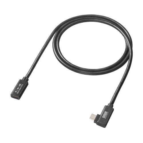 サンワサプライ USB5Gbps Type-C延長ケーブル L型 PD100W 1m ブラック KU-5GCCP100ENL10 PC パソコン スマホ タブレット | 関連単語 ケーブル メディア プレーヤー sd カード クーラー cpu ハブ キーボード テンキー 機器 ネット スマートフォン 携帯電話