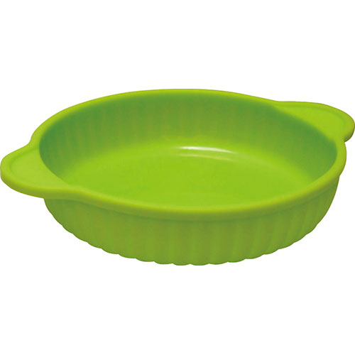 【5枚セット】 耐熱シリコン ラウンドディッシュ グリーン 20.5×16.5×4cm L9020515X5