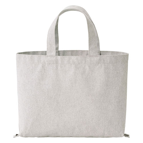 【5枚セット】 Re:キャンバス2wayトート 底面のボタンで形状が変えられる・再生素材100% グレー 22549807X5