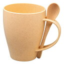 【10セット】 ウィートカップアンドスプーンセット カップ(約350ml)(約107×120×85mm)・スプーン×各1 22549401X10