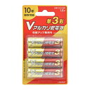 【4本パック×10セット】 オーム電機 Vアルカリ乾電池 単3形 08-4133 LR6VB4PX10(2)