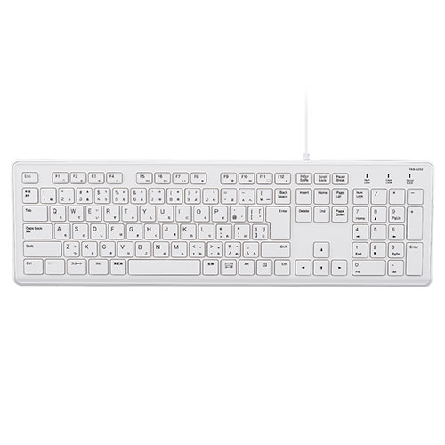 MCO “超静音”有線静音フルキーボード 日本語109キー ホワイト FKB-U250W PC パソコン スマホ タブレット | 関連単語 フラッシュ LAN 無線 有線 ケーブル メディア プレーヤー sd カード クーラー cpu ハブ キーボード テンキー 機器 ネット スマートフォン