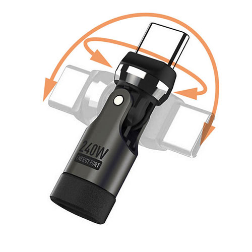 日本トラストテクノロジー USB変換コネクタ 240W対応 スイングタイプ 配線と取り回しの不便さを解消 TCTC-SW240-RT