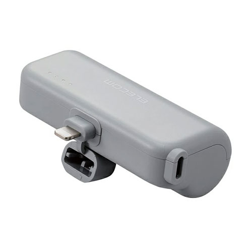 エレコム モバイルバッテリー 12W 5000mAh USB Type-C入力1ポート Lightning出力 ダークグレー DE-C59L-5000DGY