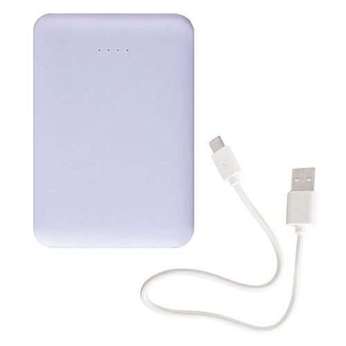インプリンク 超薄型モバイルバッテリー5,000mAh 厚さ12.7mmのスリム軽量デザイン パステルカラー パープル IML1C2U5002PU