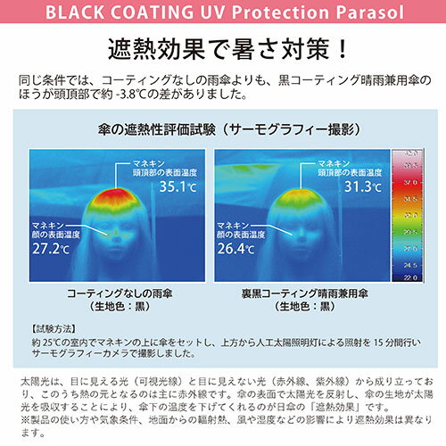 三国 MKN 遮光&遮熱 黒コーティング傘 55cm手開き シマエナガのヒートカット切継ぎ...