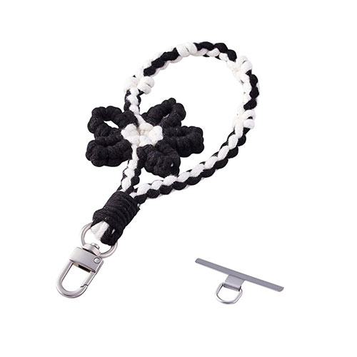 エレコム ハンドストラップ編み物/花 軽いつけ心地で手元の負担を感じにくい ブラック P-STHKNFBK