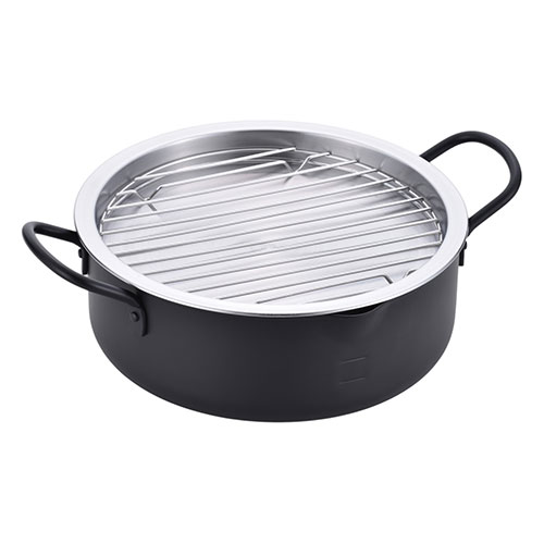 スッキリ重なるバット付き両手天ぷら鍋20cm 適正油量が一目でわかる適量ライン付 BRT-20 調理 料理 キッチン | 関連単語 千切り カッター 着火 保存 容器 ビン おろし 絞り タナース プーン おたま ボウル フライパン しゃもじ 袋 パック 食品 弁当 俵 おむすび