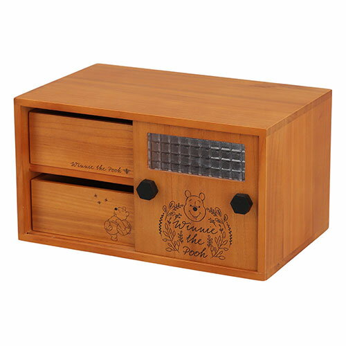 オスマック プーさんの引出し付き引き戸小物収納庫 PHK-4025LB 家具 収納 ラック | 関連単語 チェスト ..