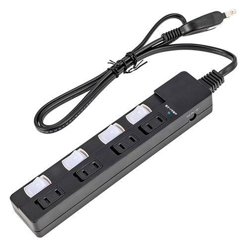 Digio 安全機能搭載スイッチ付きOAタップ 4個口 2m ブラック TAP-047-20BK(2)