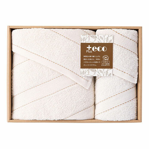 泉州+eco 泉州+eco タオルセット 【バスタオル(60×120cm)・フェイスタオル(34×80cm)×各1】 K60216714 ..