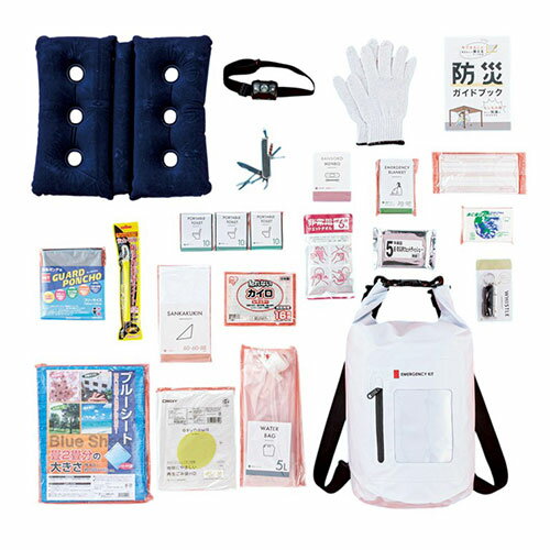 安心防災23点セット 災害時に役立つ防災グッズを厳選したセット 容量約20L K60909714 女性 防災 | 生理..